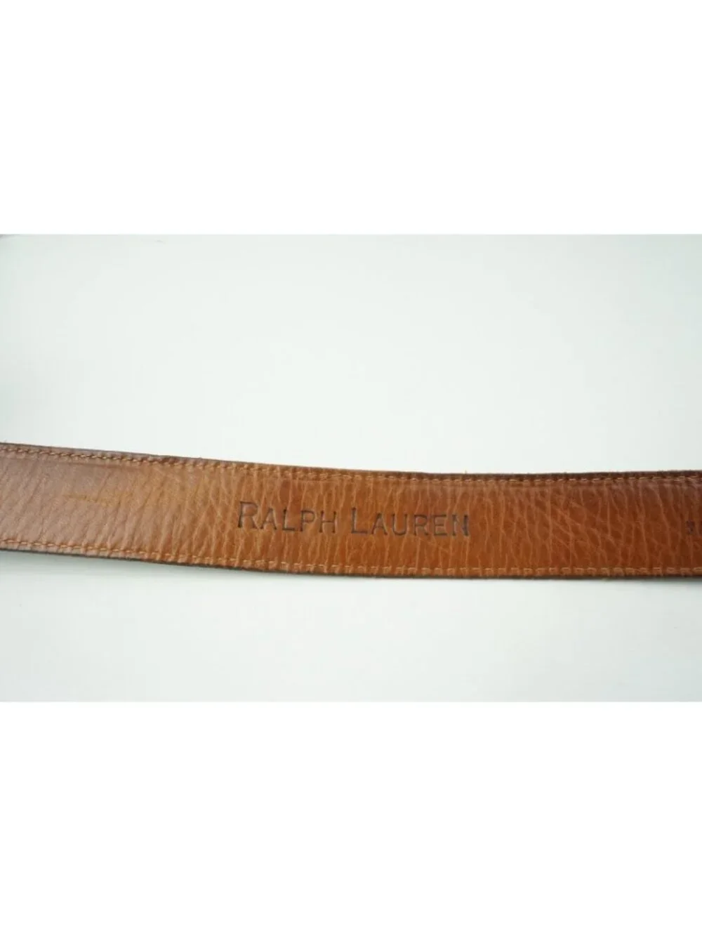 Ralph Lauren Silver RL Buckle Brown Alligator/Crocodile MAde in USA Belt L